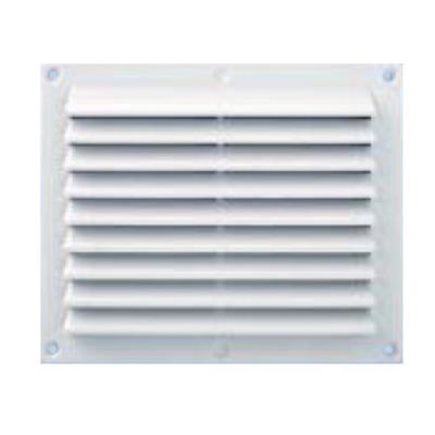Grille ventilation anti-pluie rectangulaire - blanc - avec moustiquaire