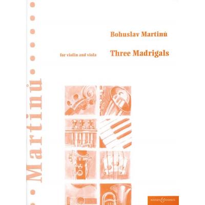 Partitions classique BOOSEY & HAWKES MARTINU BOHUSLAV - THREE MADRIGALS - VIOLIN AND VIOLA Violon