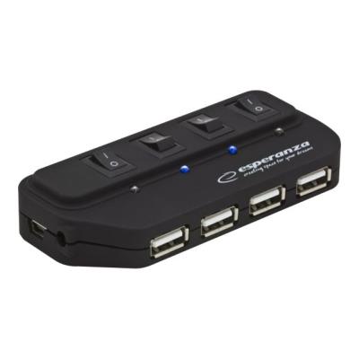 Esperanza EA127 - hub - 4 poorten - desktop