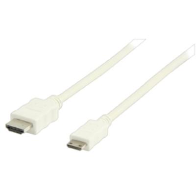 Câble hdmi haute vitesse avec connecteur ethernet hdmi - mini connecteur hdmi 1.00 m blanc valueline