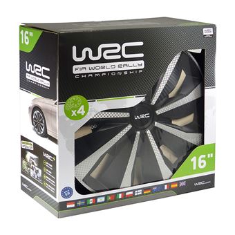 4 enjoliveurs WRC Bicolor 14 pouces Noir/Gris WRC - Enjoliveur