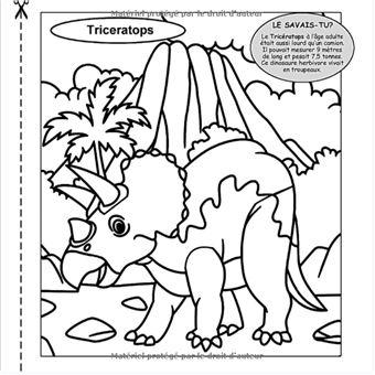 Livre de Coloriage Dinosaure Pour Enfants 6 ans + Cahier de Coloriage  Dinosaure - 82 pages Format 21,5 x 21,5 cm