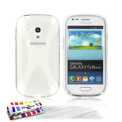 Coque Souple ORIGINALE Ultra Fine Transparent , Le X, Premium de MUZZANO pour SAMSUNG GALAXY S3 MINI + 3 Protections Ecran UltraClear Pour SAMSUNG GALAXY S3 MINI