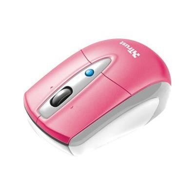 Trust Retractable Laser Mini Mouse for Mac - Souris - droitiers et gauchers - laser - filaire - USB - rose