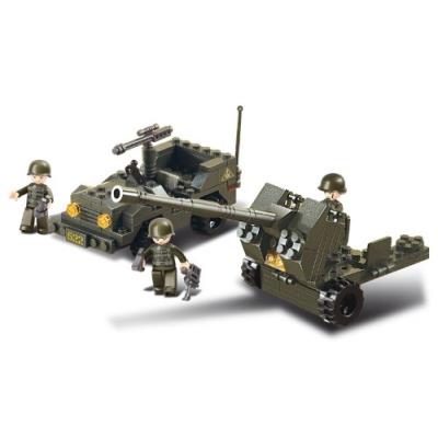 Jeu de construction - armée de terre - canon anti-char + jeep - sluban m38-b5900