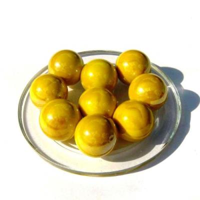 2 Billes Calot PERLE JAUNE - Billes en verre de 25 mm