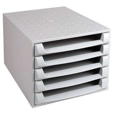 Module 5 tiroirs ouvert gris