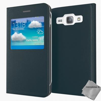 Housse etui coque portefeuille s-view pour Samsung Galaxy J3 (2016) - BLEU