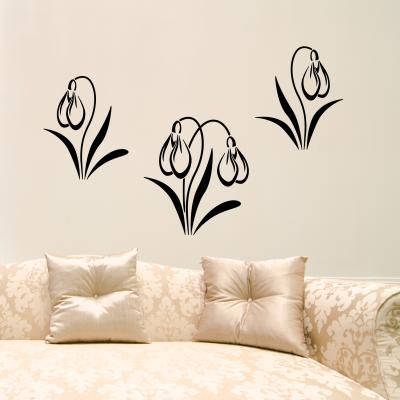 Pick and Stick Sticker Mural Perce-neige - 25 x 35 cm, Noir