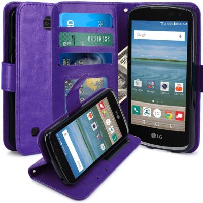 LG K4 Housse Coque Etui de luxe Portefeuille Porte Carte Et Billet pour LG K4 (Housse Luxe Violet)