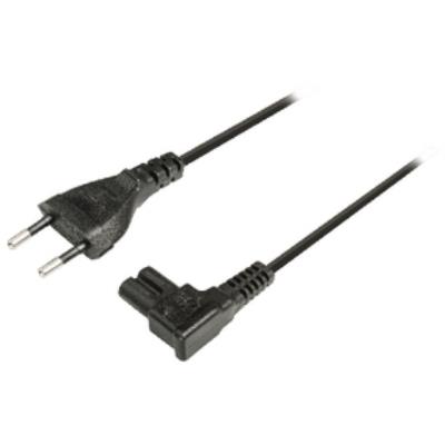 Câble dalimentation avec prise mâle européenne vers iec-320-c7 coudé, longueur 3m, noir valueline