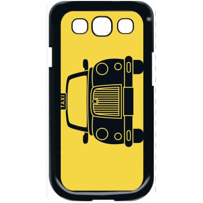 Coque samsung s3 taxi sur fond jaune
