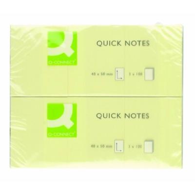 Q-Connect Note rapide 40x50mm Pad repositionnable jaune
