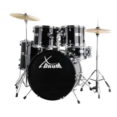 XDrum Classic Drum Set complet en noir y compris école de batterie + DVD