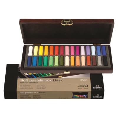 REMBRANDT 30 Demi Pastels Coffret Bois Basic