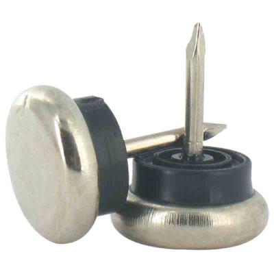 PVM - Patin nickelé à clouer Ø 22 mm - Lot de 4