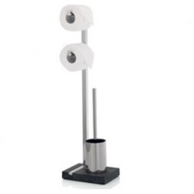 Porte papier + brosse WC design inox brossÃ© Blomus