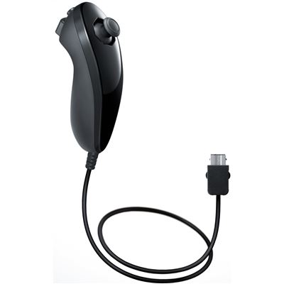 Manette Nunchuck Contrôleur de jeu pour Console Wii et Wii U Noir - Hobby Concept