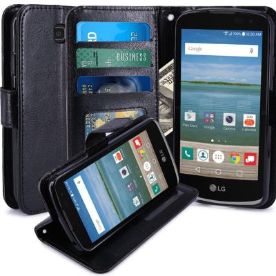 LG K4 Housse Coque Etui de luxe Portefeuille Porte Carte Et Billet pour LG K4 (Housse Luxe Noir)