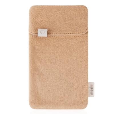 Moshi ipouch - terahedron-mikrofaser beige - mikrofasertasche pour iphone ipod avec außentasche et abnehmbarer handschlaufe