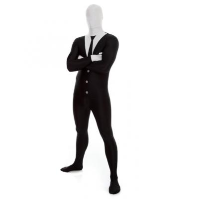 Costume de costard noir Morphsuit Slenderman - M