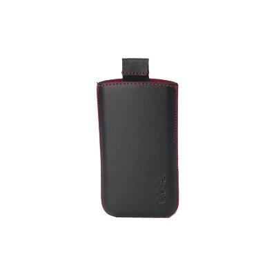Valenta Pocket 17 - Beschermhoes voor mobiele telefoon - echt leer - zwart, rood - voor LG Optimus 2X P990; Nokia E7-00; Samsung Galaxy S II; Sony XPERIA S