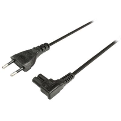 Câble dalimentation avec prise mâle européenne vers iec-320-c7 coudé, longueur 5m, noir valueline