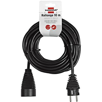 Brennenstuhl 1165461 Rallonge électrique 10 m H05VV-F 3G1,5 Noir
