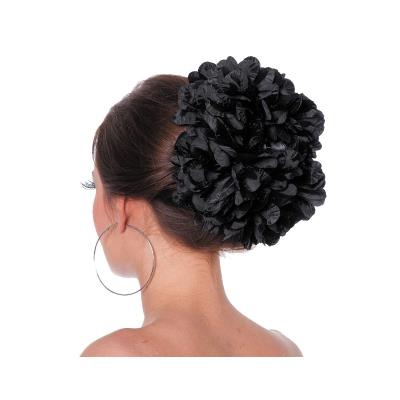 Grosse fleur sur barrette noire