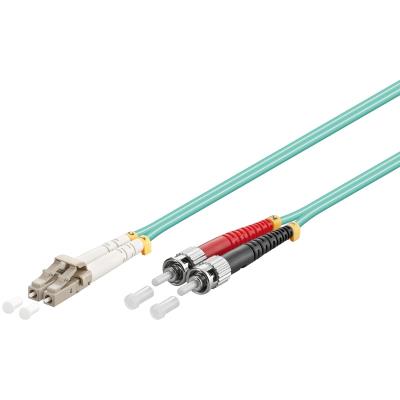 Goobay om3 câble patch à fibre optique duplex lc st bleu clair 3 m