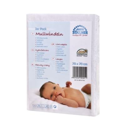 JULIUS ZÖLLNER - 8951051100 - COUCHE LAVABLE - MOUSSELINES - 3 PIÈCES - 70/70 CM