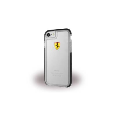Coque antichoc iPhone 7 Ferrari Racing transparent et noir