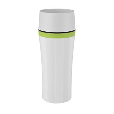 Emsa 514176 travel mug fun mug isotherme fermeture par pression quick press 100% hermétique 360 ml blanc/vert