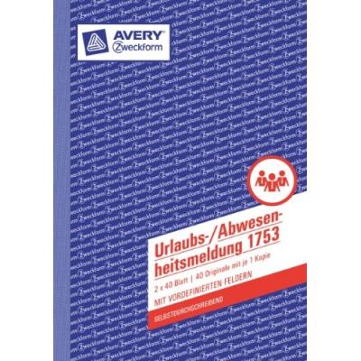 Avery zweckform urlaubsantrag 1753