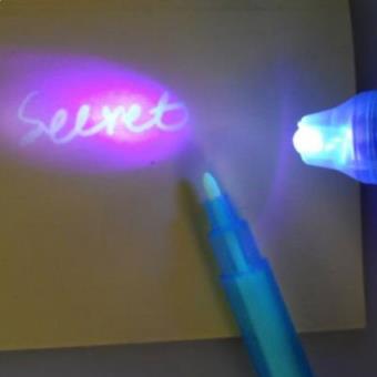 Ulifeme 16 Pièces Stylos Encre Invisible avec Lampe UV + 8 Pièces Cahiers +  8 Types de Pochoirs Dessin pour Enfant, Stylo UV Magique Secrète pour