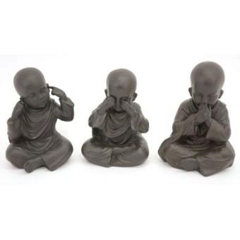 Statuette 3 Moines Bouddhas De La Sagesse Statuette Achat Prix Fnac