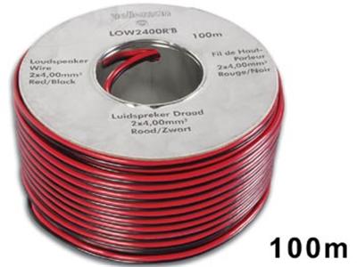 Velleman - Câble Haut-Parleur - Rouge/Noir - 2 x 4.00mm, 100m