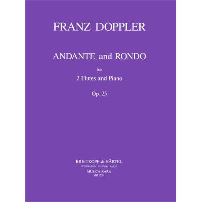 Partitions classique MUSICA RARA DOPPLER F. - ANDANTE UND RONDO OP. 25 - 2 FLUTES, PIANO Flûte traversière
