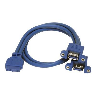 StarTech.com 2-poort Inbouwpaneel USB 3.0 Kabel - USB A naar Moederbord Aansluitkabel F/F - interne naar externe USB-kabel - 50 cm