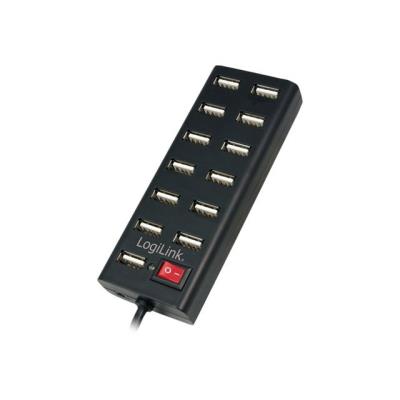 LogiLink USB 2.0 Hub 13-Port with On/Off Switch - hub - 13 poorten - desktop