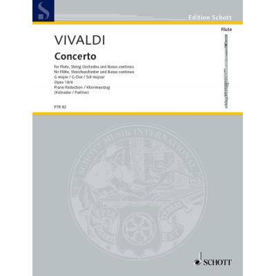 Partitions classique SCHOTT VIVALDI ANTONIO - CONCERTO NO 4 G MAJOR OP 10/4 RV 435/PV 104 Flûte traversière
