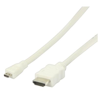 Câble hdmi haute vitesse avec connecteur ethernet hdmi - micro connecteur hdmi 2.00 m blanc valueline
