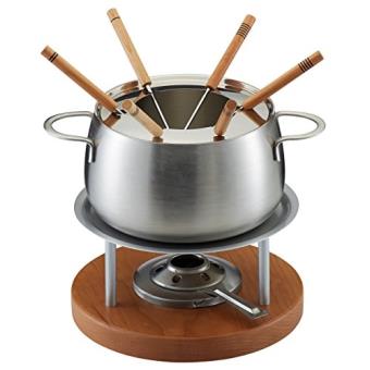 Set Fonduta Di Carne Kuhn Rikon Zermatt 2.0L - 6 Forchette Con Bruciatore E Protezione