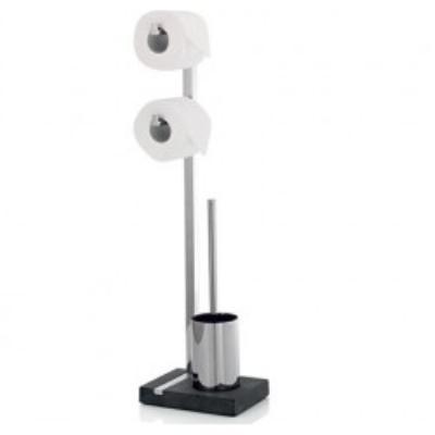 Porte Papier + Brosse WC Design Inox Poli Blomus
