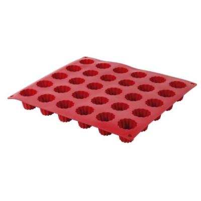 CREALYS 513107 MOULE 30 MINI CANNELÉS EN SILICONE ROUGE SILICONE 29,4 X 26,8 CM