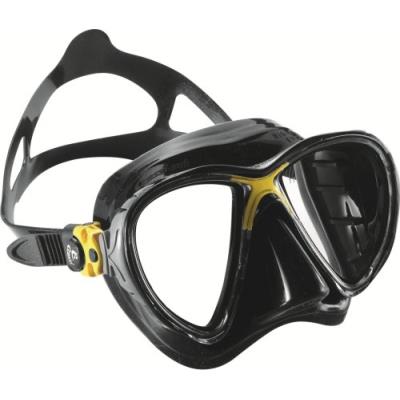 Cressi ds336510 big eyes evolution masque de plongée, grand verre jaune noir