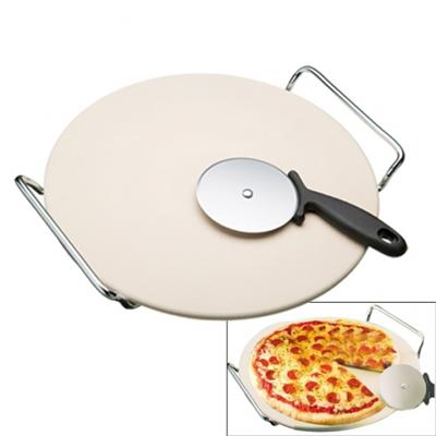 Plat à pizza pierre naturelle et roulette à pizza