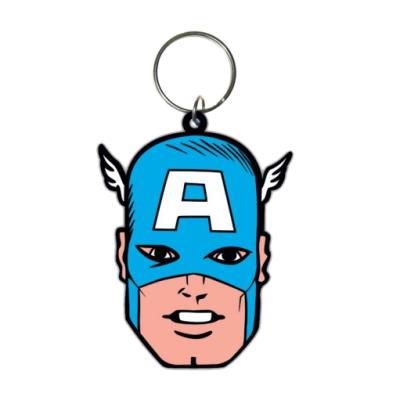 Captain America - Porte-clés caoutchouc Face 6 cm