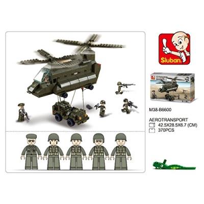 Jeu de construction SLUBAN Elements Army Series hélicoptère Transport