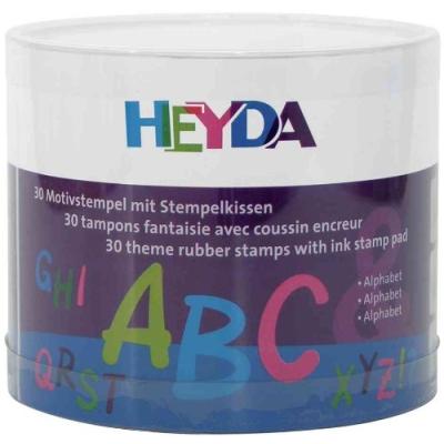 Heyda kit de timbres à motifs alphabet, boîte transparente 204888479